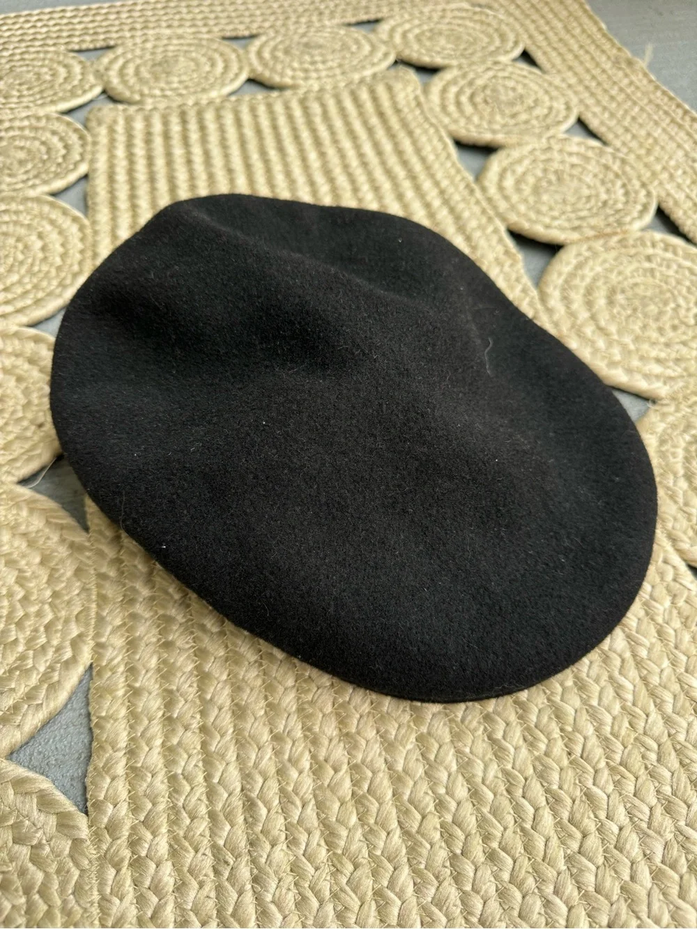 Kangol Wool 504 Black Flat Cap Beret Hat Size Large